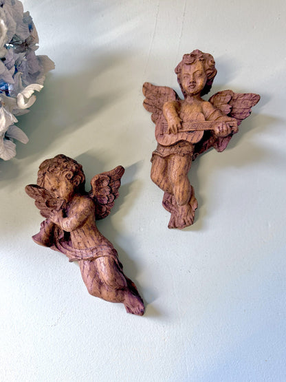 Ange en bois à accrocher - lot de 2