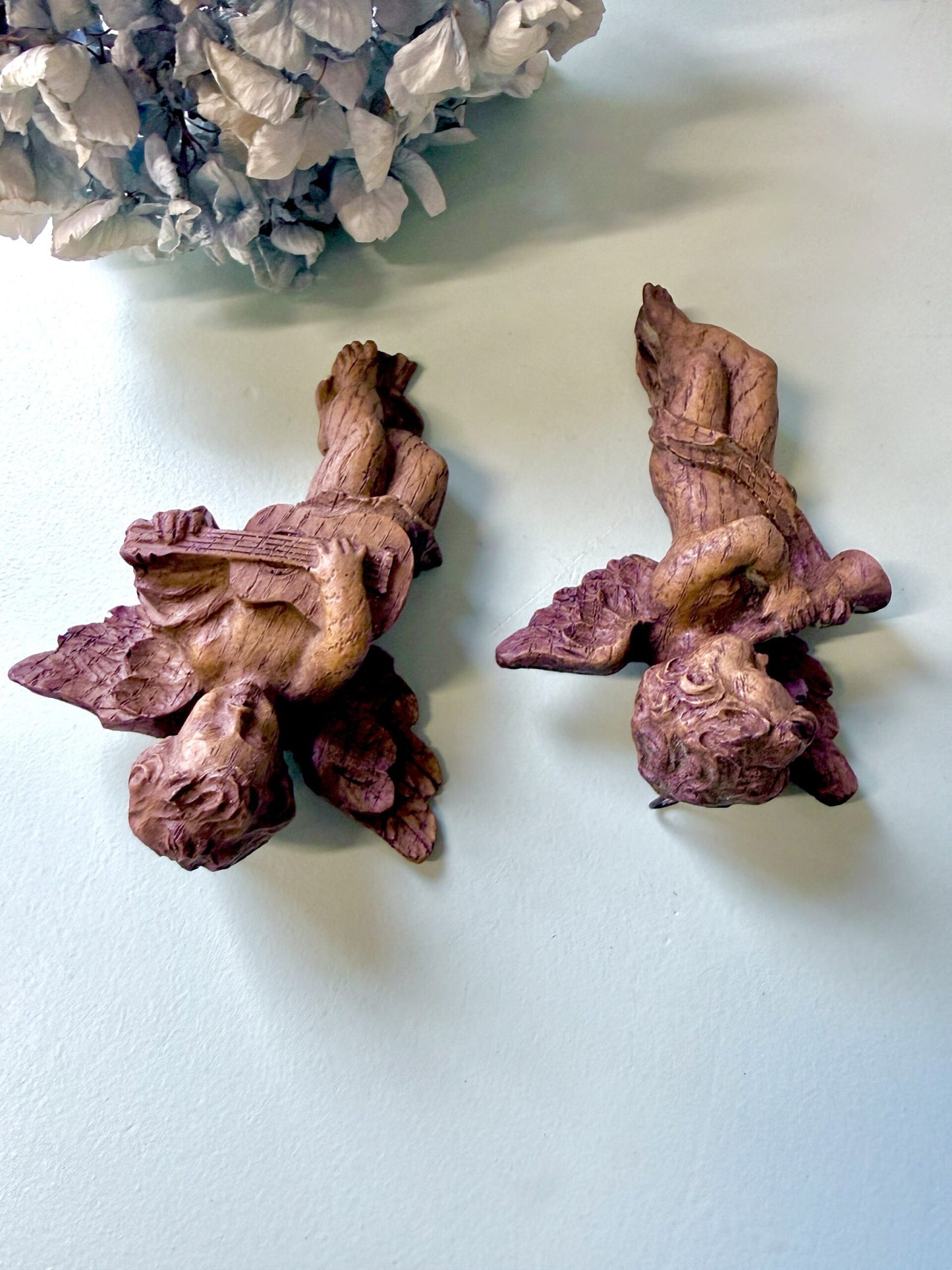 Ange en bois à accrocher - lot de 2