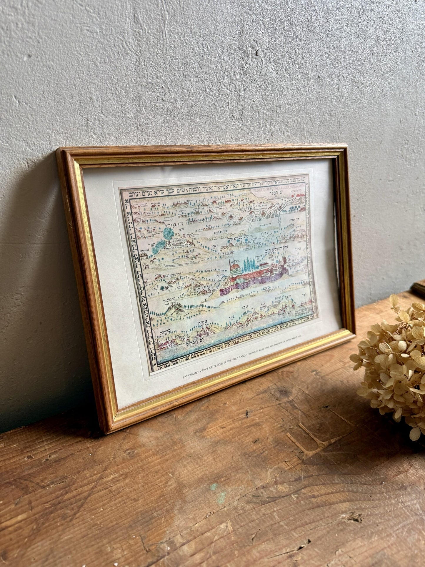 Tableau carte illustrée en bandes de la Terre d'Israël