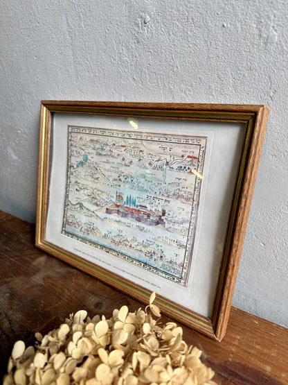 Tableau carte illustrée en bandes de la Terre d'Israël