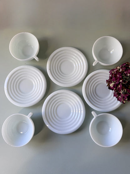 Tasses et coupelles en opaline - lot de 4