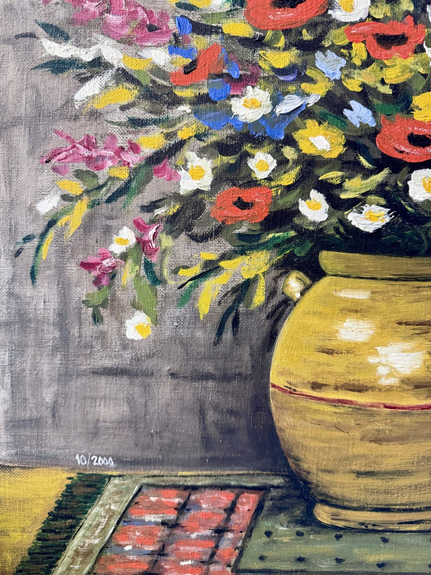 Tableau floral huile sur toile signée R. Dietz