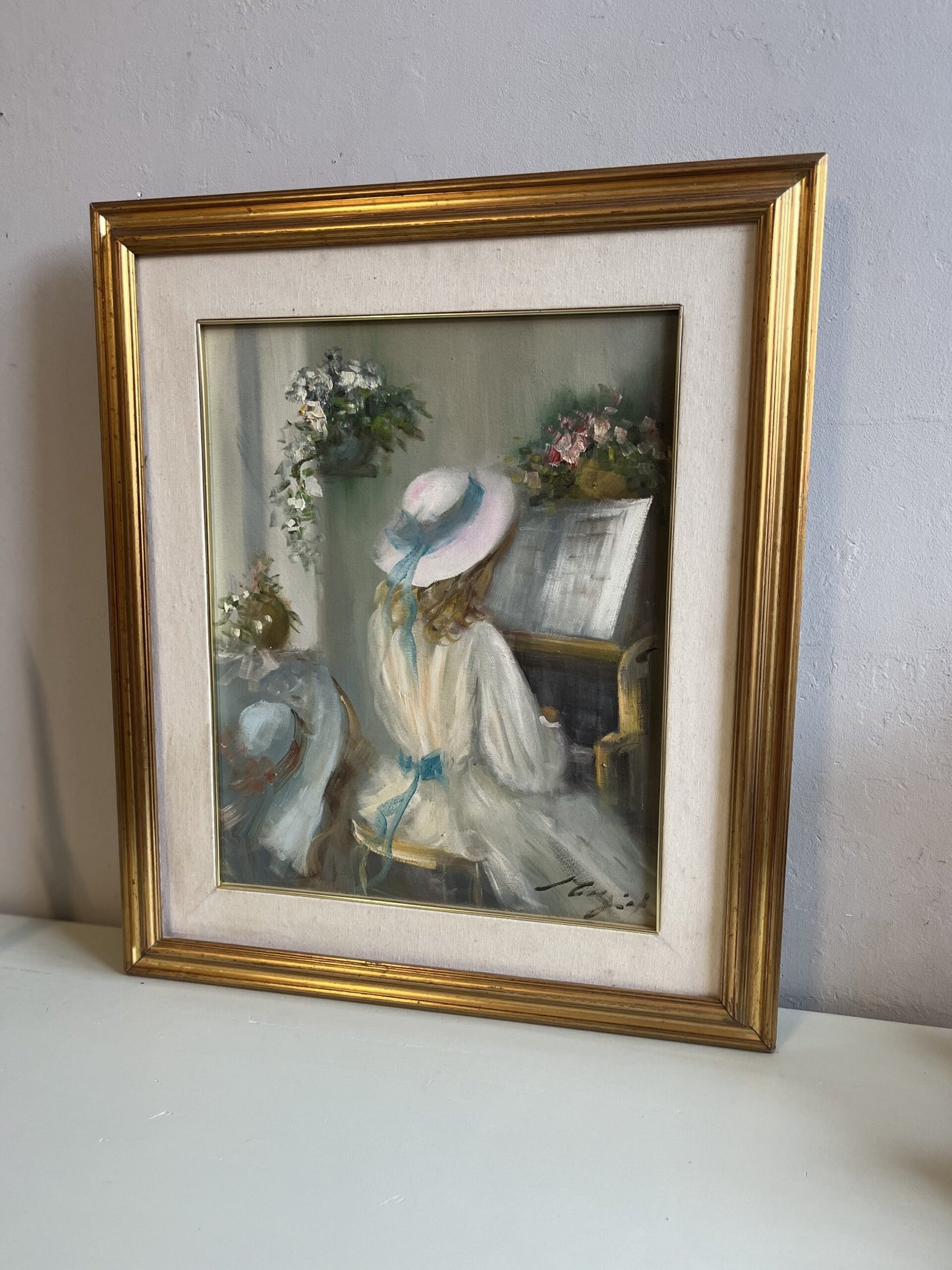 Tableau petite fille au piano