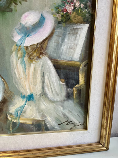 Tableau petite fille au piano