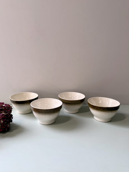 Bol émaillé marron et beige - lot de 4