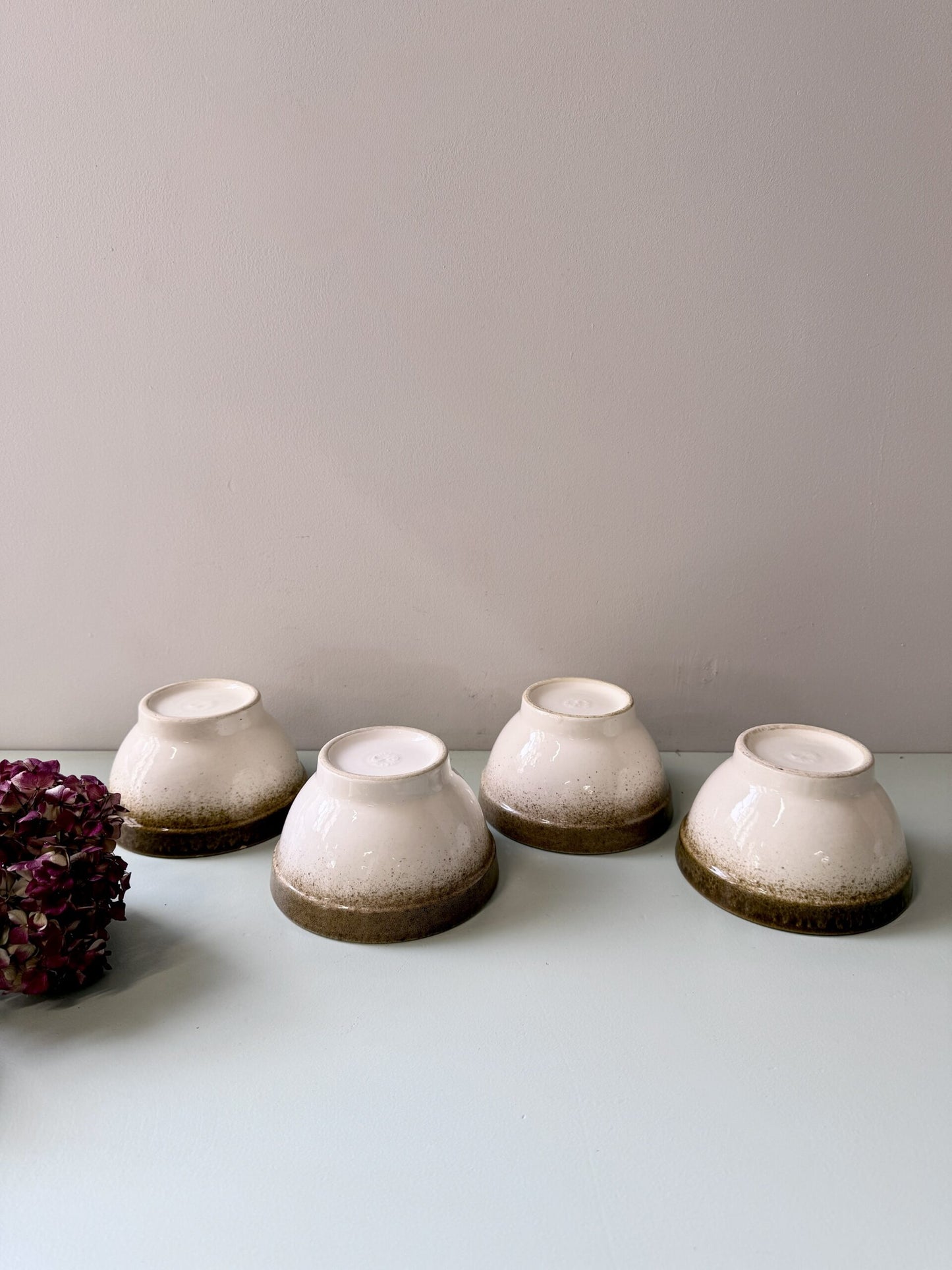 Bol émaillé marron et beige - lot de 4