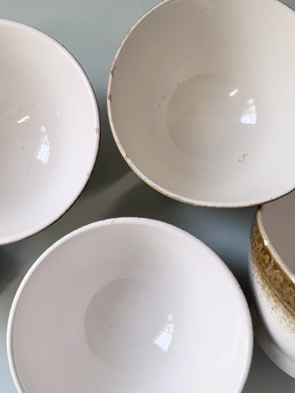 Bol émaillé marron et beige - lot de 4