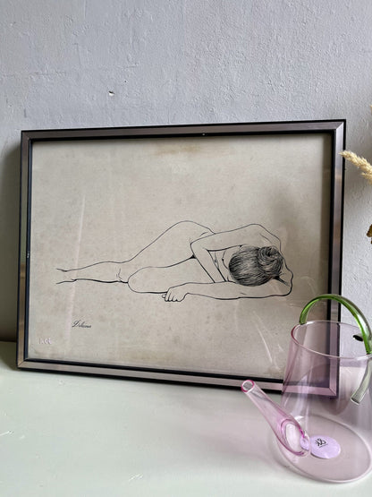 Tableau femme couchée Delacoux