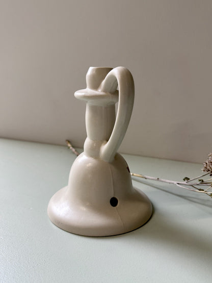 Bougeoir en grès floral signé Cazalas