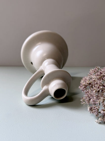 Bougeoir en grès floral signé Cazalas