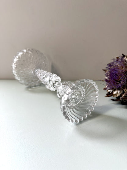 Bougeoir en verre ciselé 2