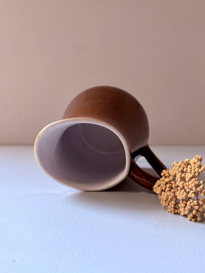 Pot à lait émaillé marron