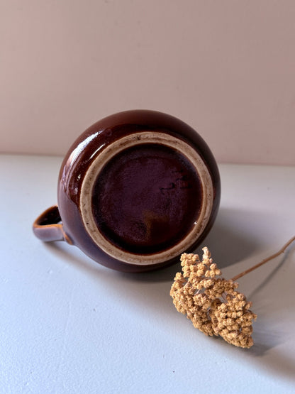 Pot à lait émaillé marron