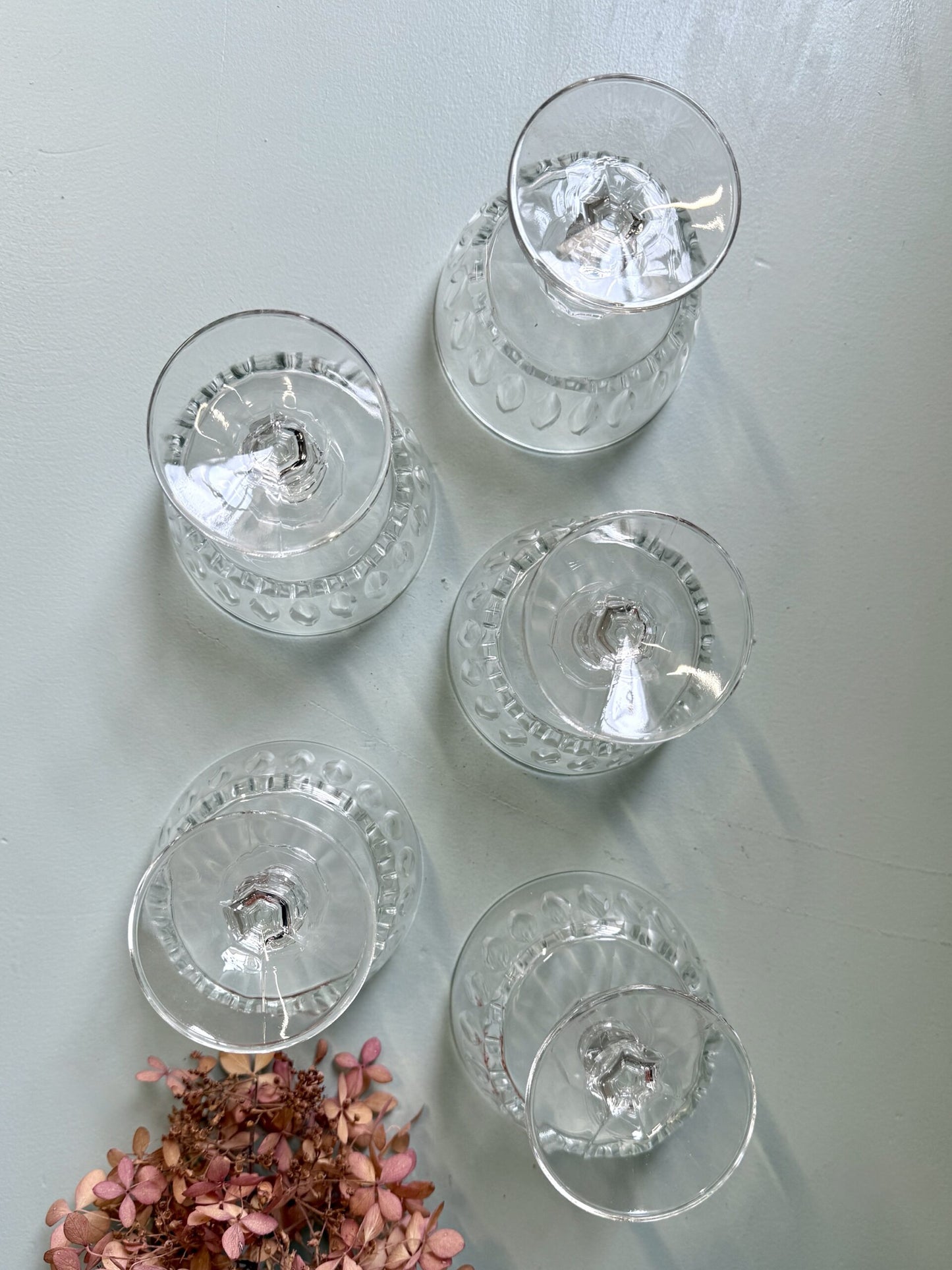 Coupes en verre ciselées - lot de 5