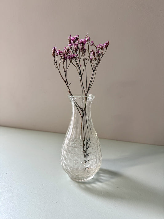 Vase/soliflore en verre ciselé
