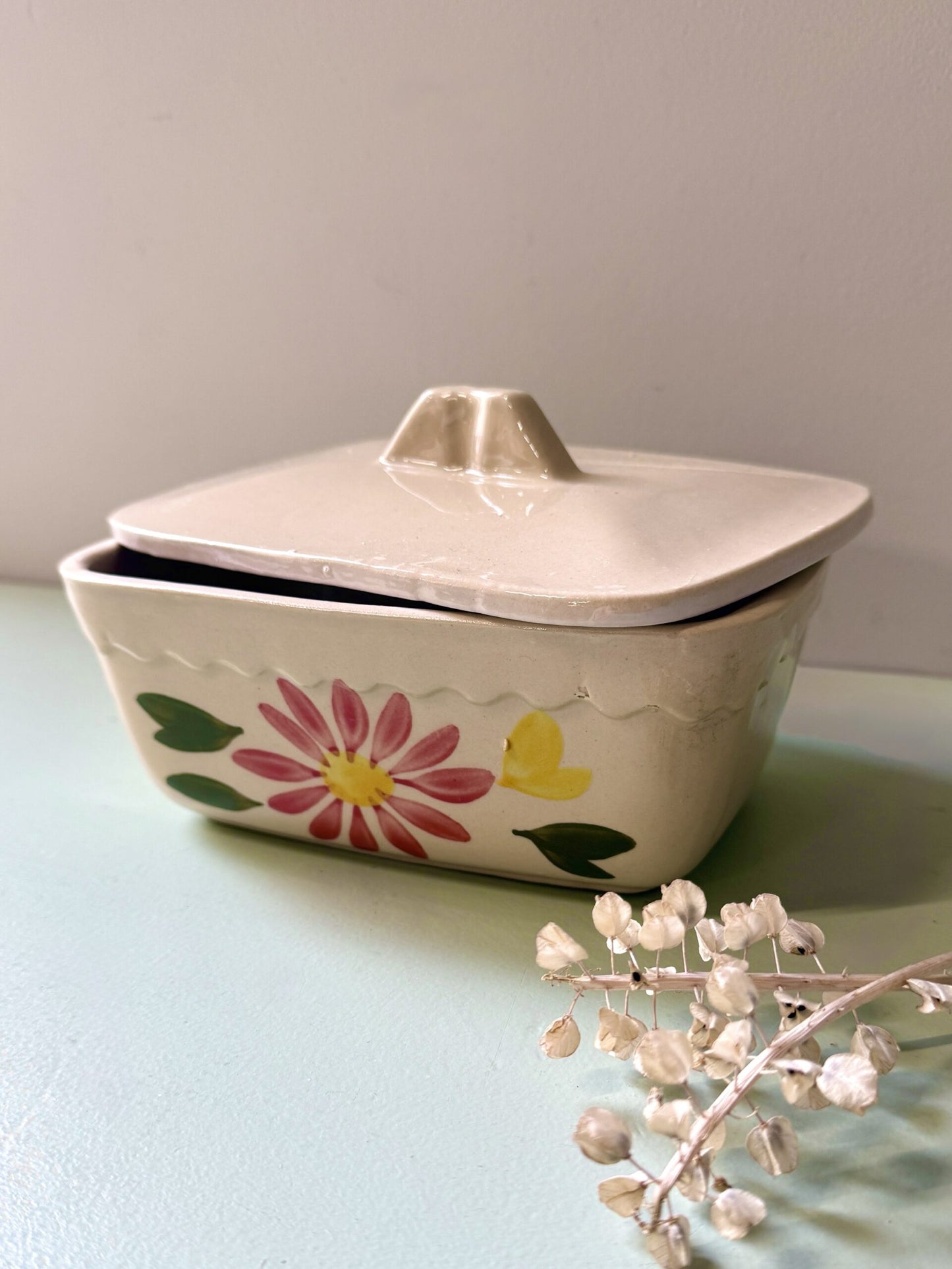 Pot à terrine/beurrier en céramique émaillé