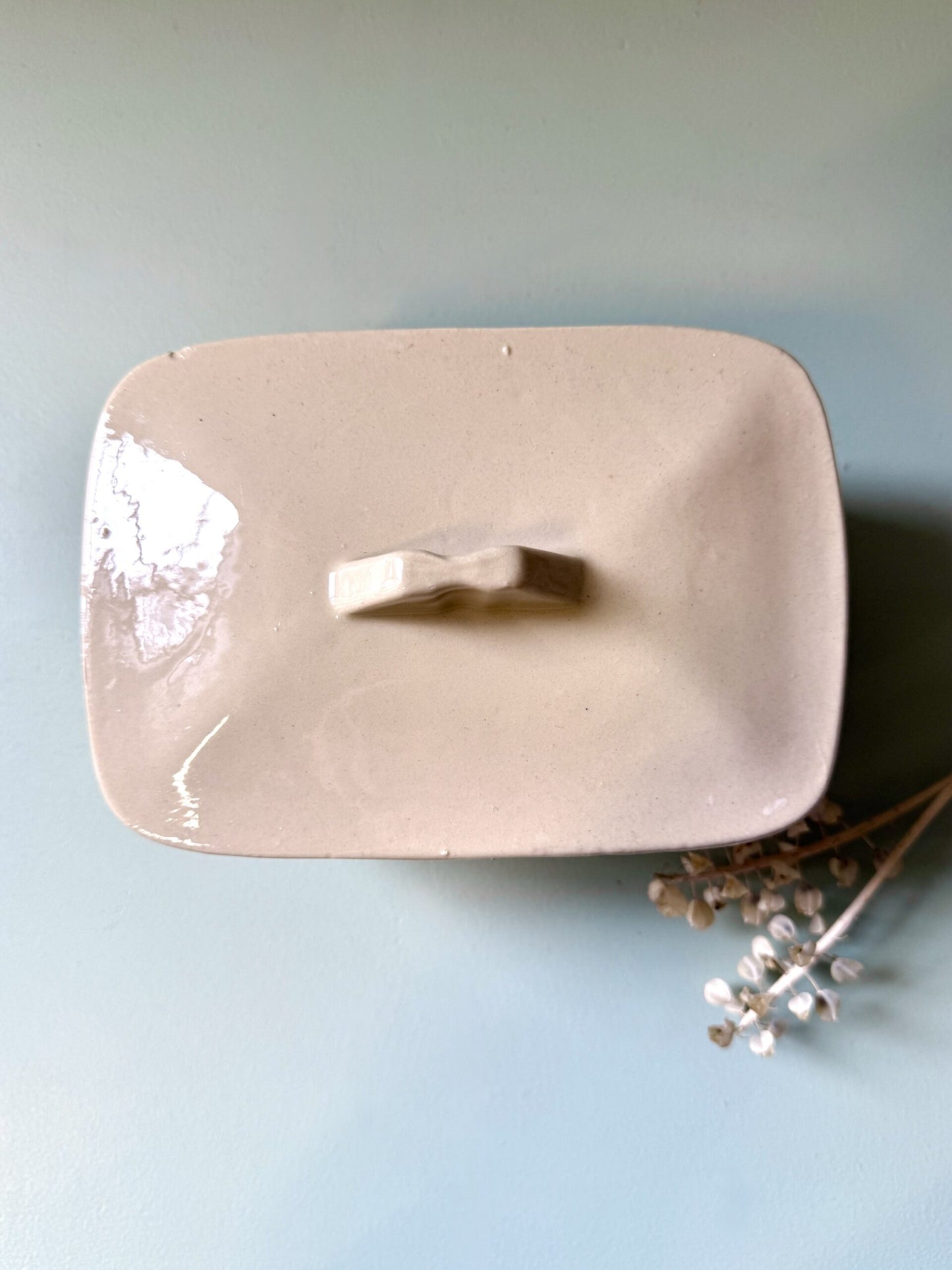 Pot à terrine/beurrier en céramique émaillé