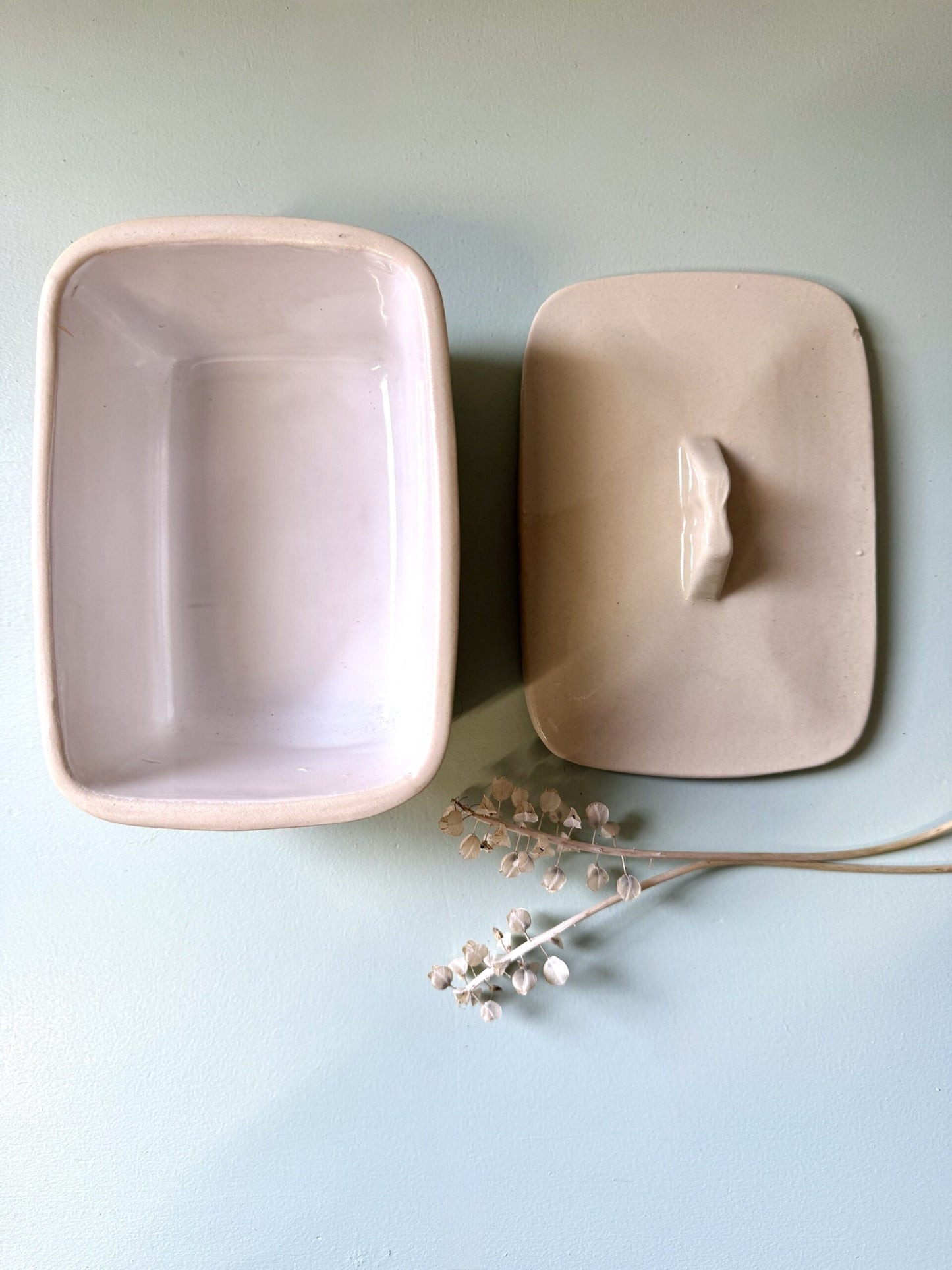 Pot à terrine/beurrier en céramique émaillé