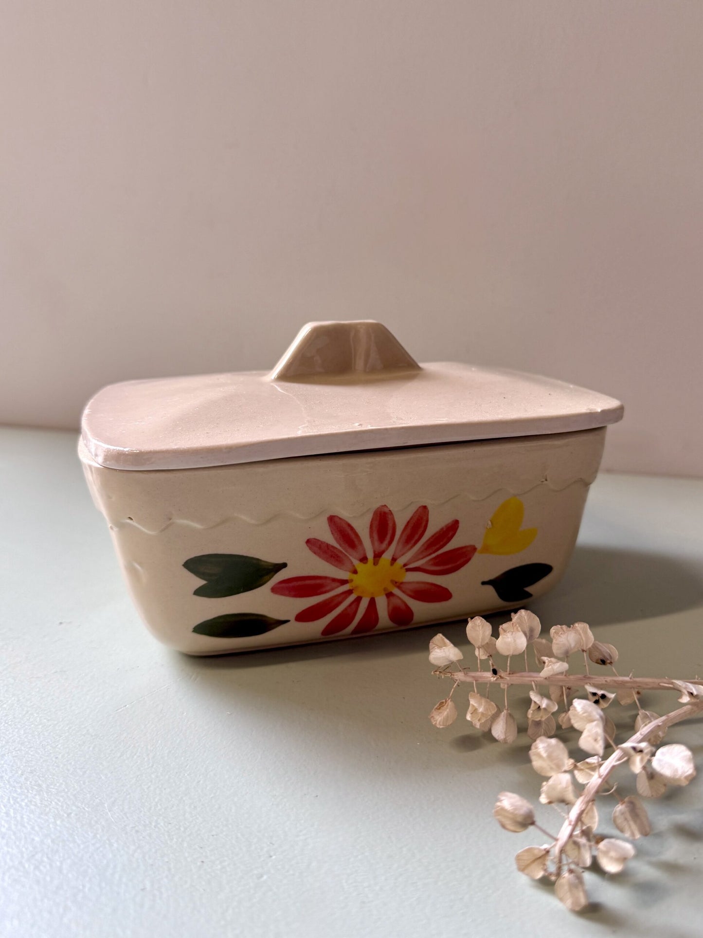 Pot à terrine/beurrier en céramique émaillé