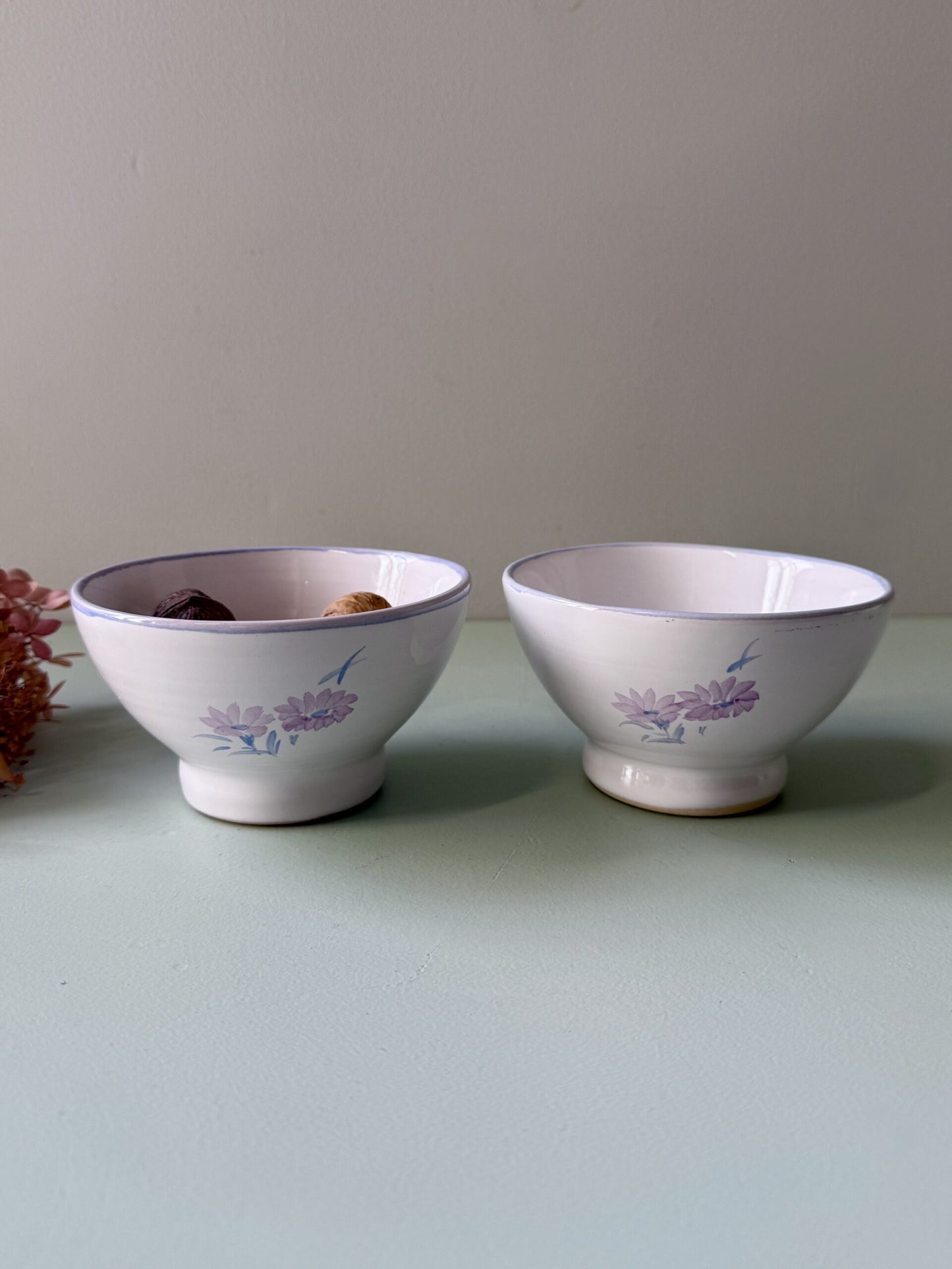 Bol émaillé avec fleurs de petite taille - lot de 2