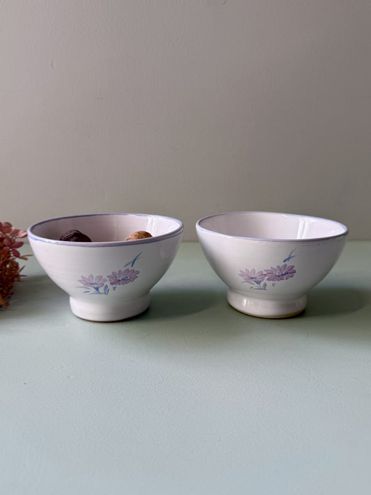 Bol émaillé avec fleurs de petite taille - lot de 2