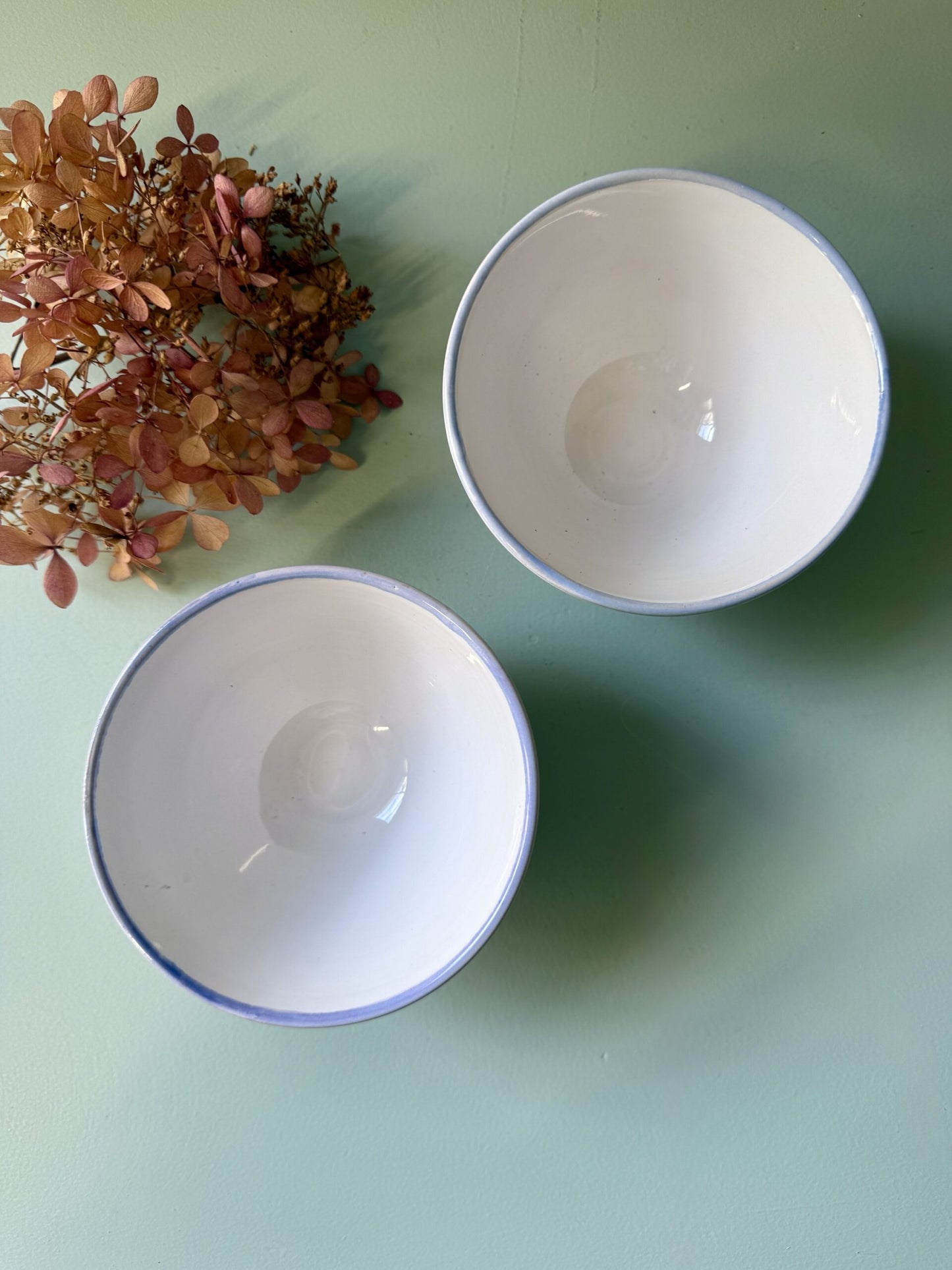 Bol émaillé avec fleurs de petite taille - lot de 2