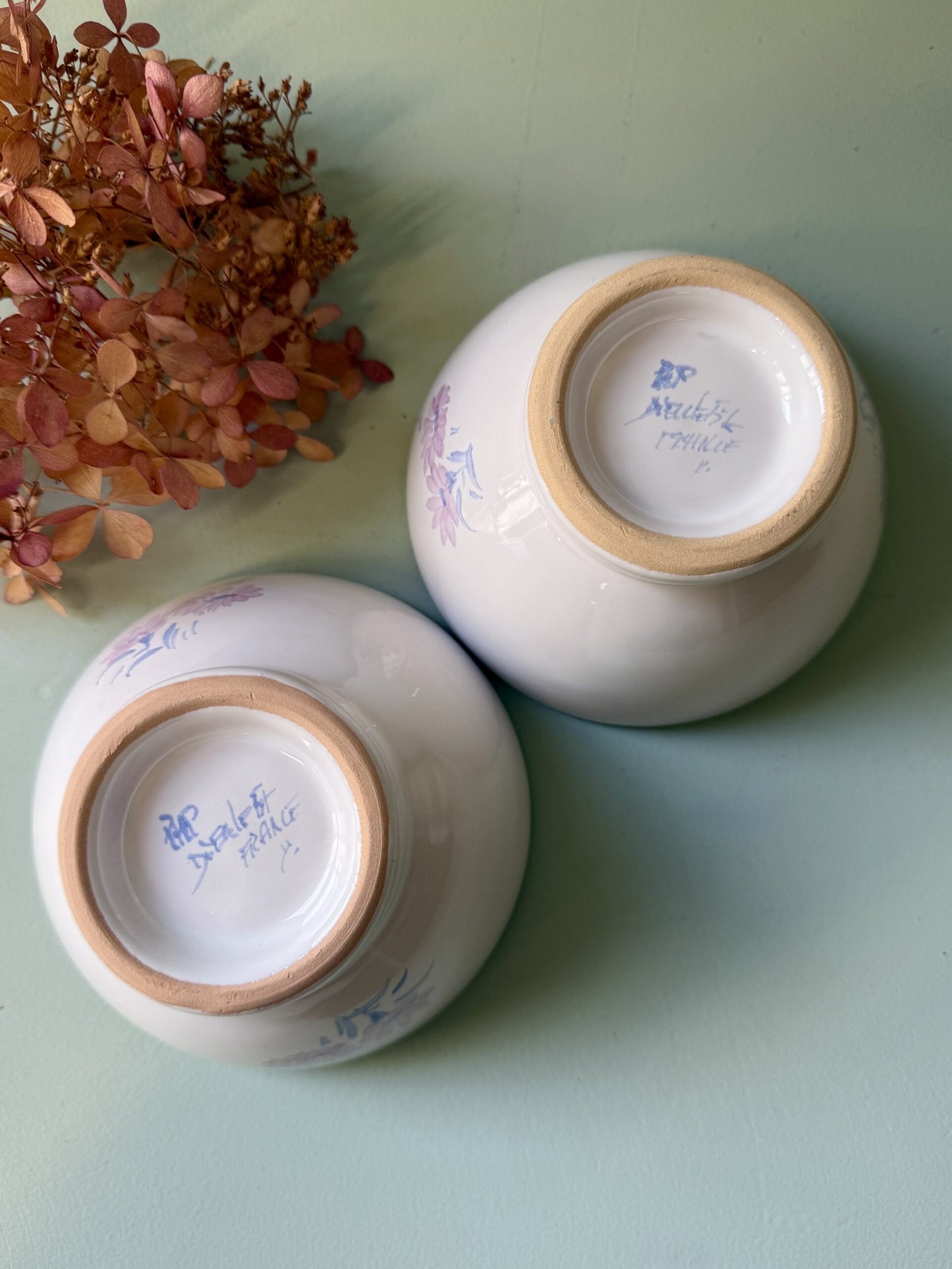 Bol émaillé avec fleurs de petite taille - lot de 2