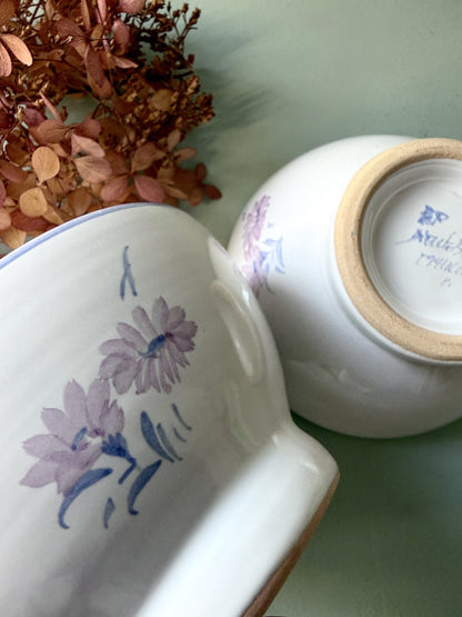 Bol émaillé avec fleurs de petite taille - lot de 2