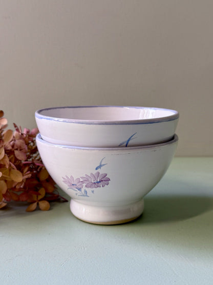 Bol émaillé avec fleurs de petite taille - lot de 2