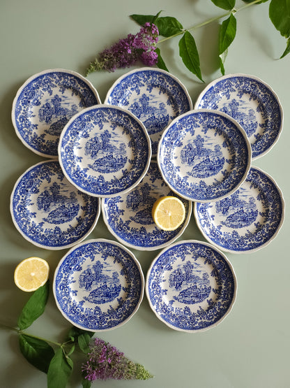 Assiettes à dessert Lunéville style anglais lot de 10   Patine