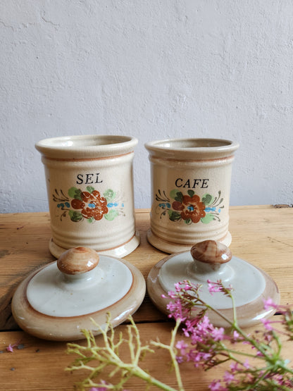 Pots en céramique sel/café lot de 2   Patine