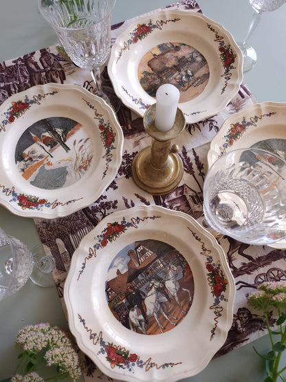 Assiette plate céramique Obernai lot de 4   Patine
