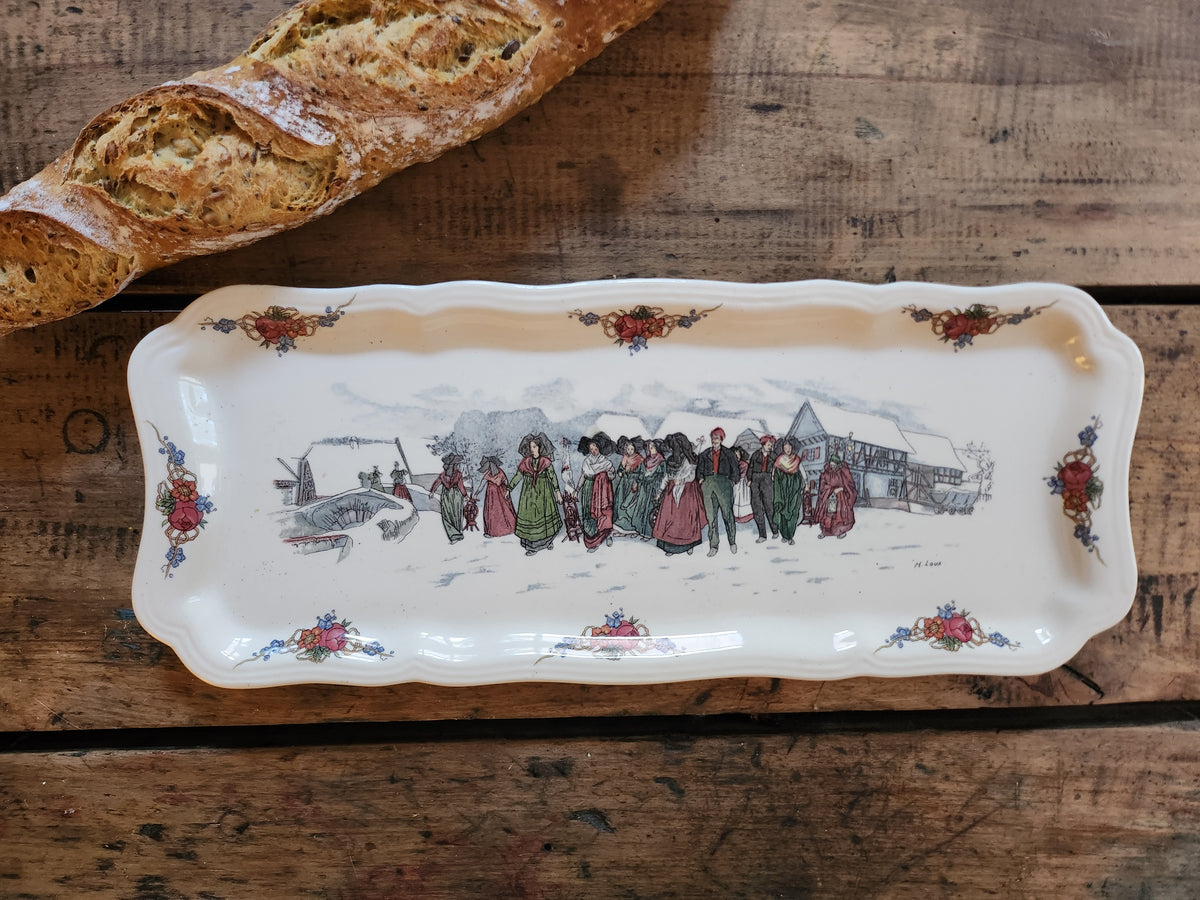 Plat alsacien en céramique Obernai   Patine