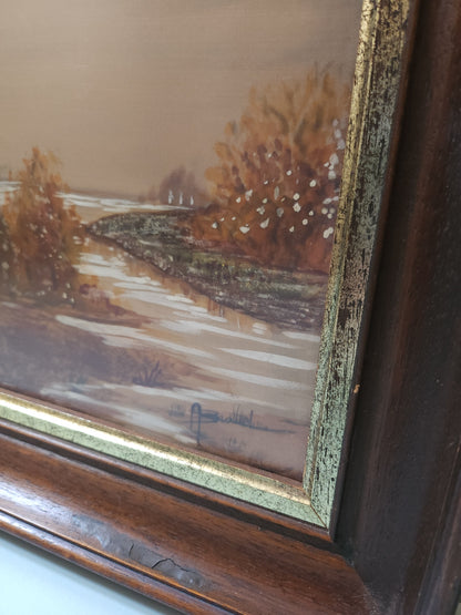 Cadre carré en bois avec peinture   Patine