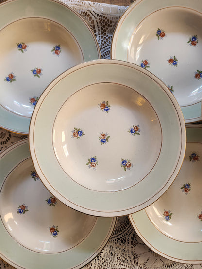 Assiettes semi-creuses Sarreguemines à fleurs lot de 8