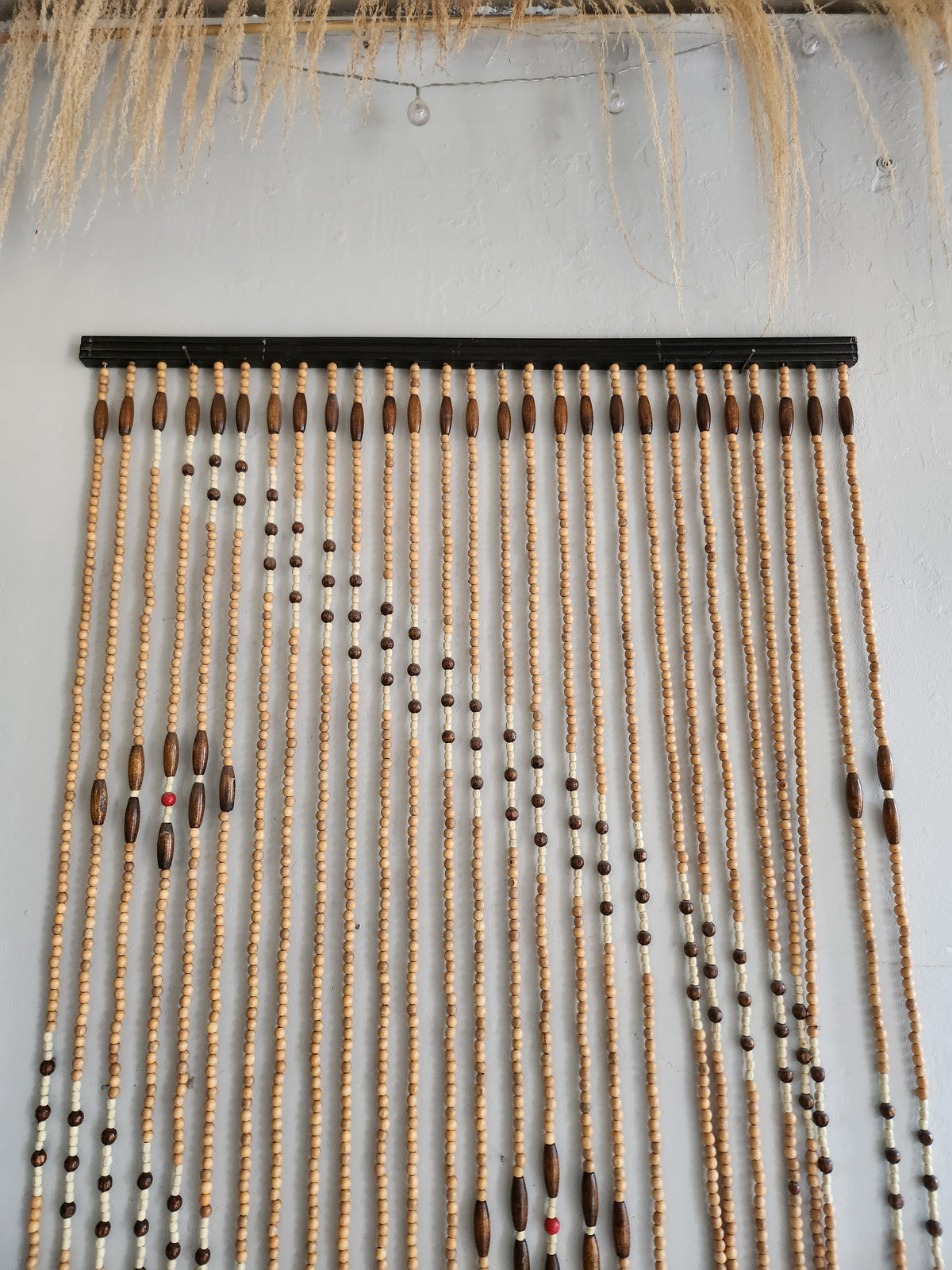 Rideau de porte en perles de bois   Patine