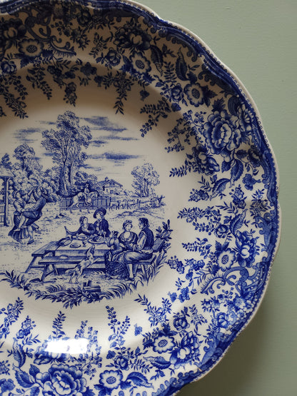 Plat rond Lunéville style anglais   Patine