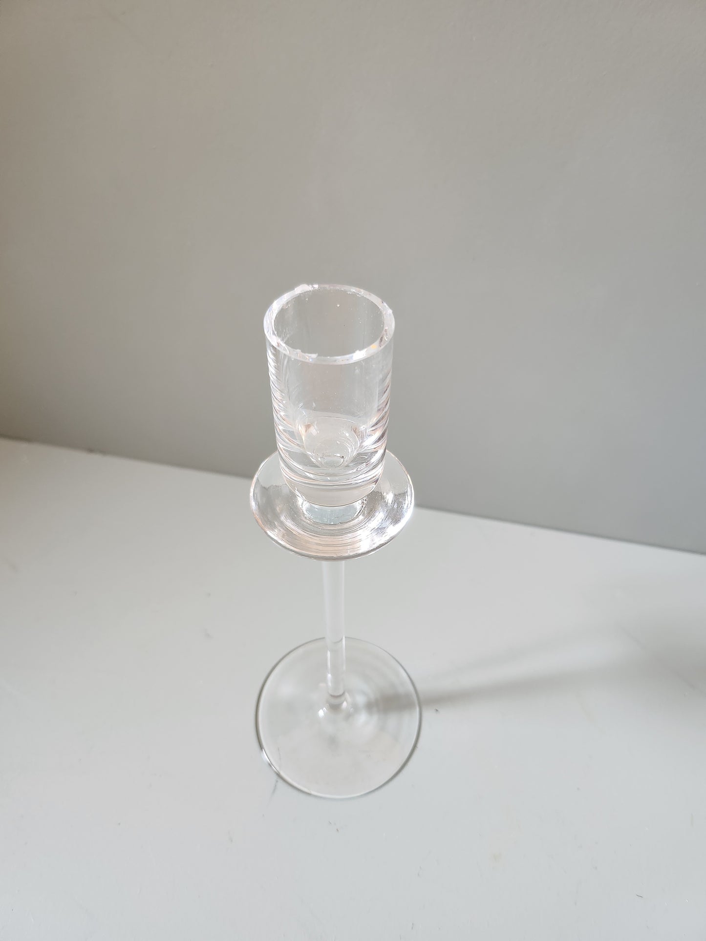 Bougeoir en verre   Patine
