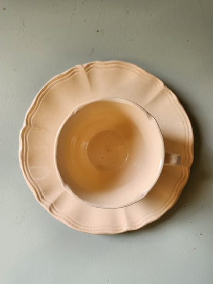 Tasses à café Sarreguemines avec coupelles lot de 6
