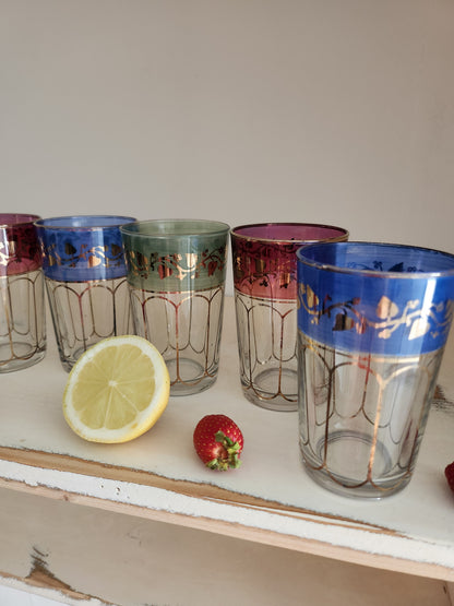 Verre à thé coloré lot de 6   Patine