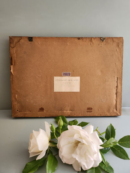 Cadre vintage doré avec toile façon tapissier