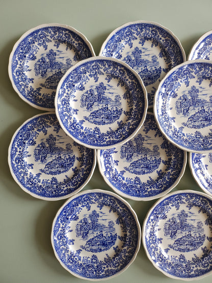 Assiettes à dessert Lunéville style anglais lot de 10   Patine
