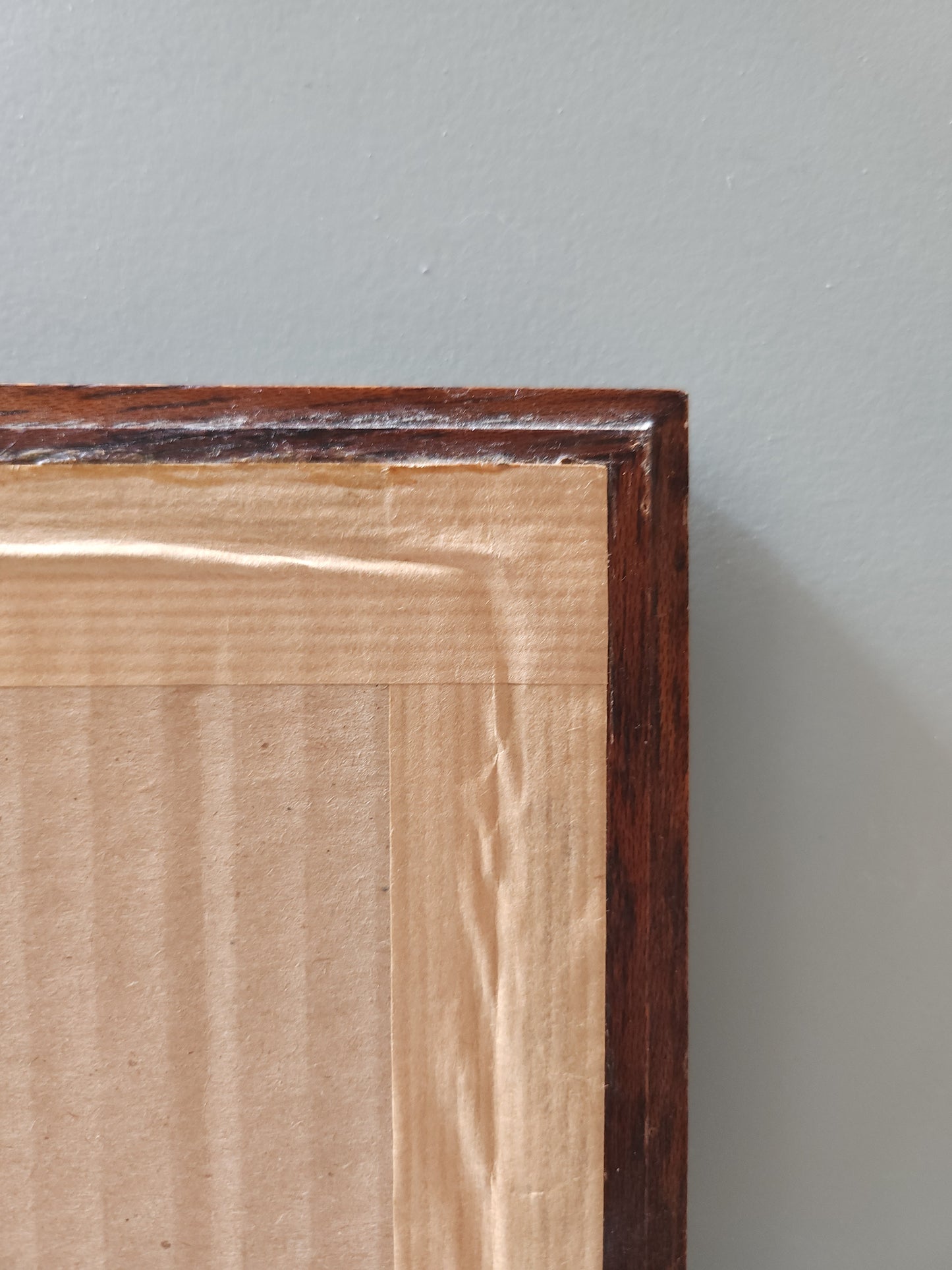 Cadre avec peinture sur toile   Patine