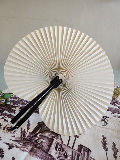 Éventail pliant motif asiatique   Patine