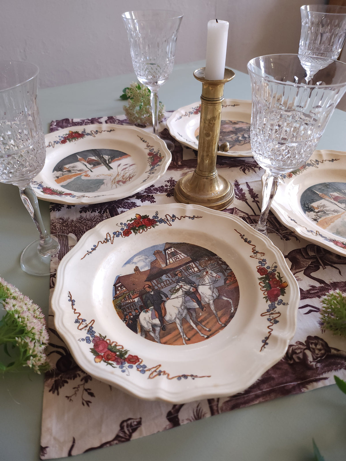 Assiette plate céramique Obernai lot de 4   Patine