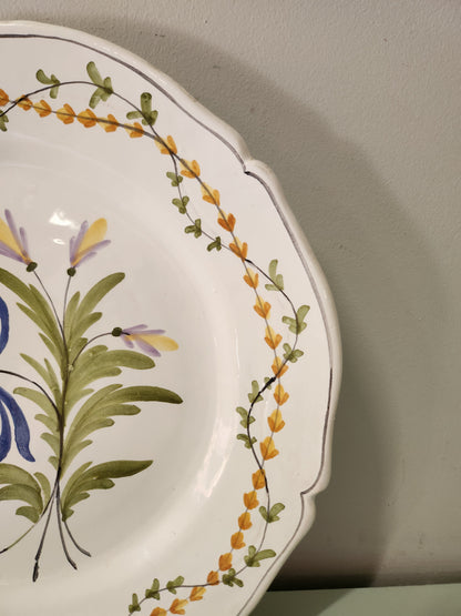 Assiette décorative à suspendre motif floral   Patine