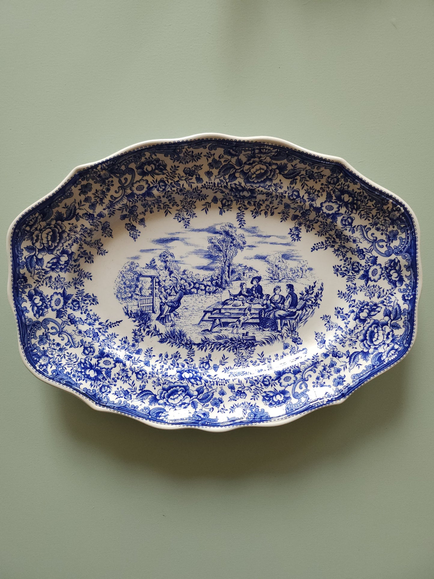 Plat ovale Lunéville style anglais   Patine