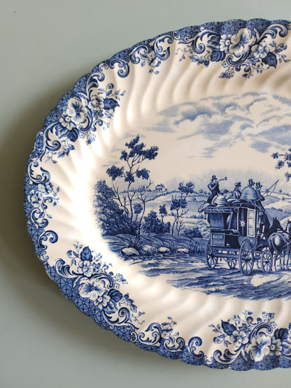 Plat ovale en céramique style anglais   Patine