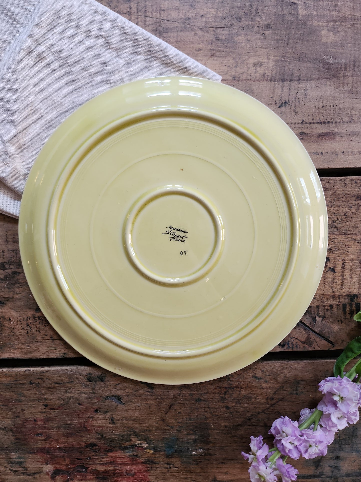 Plat à tarte en céramique années 60   Patine