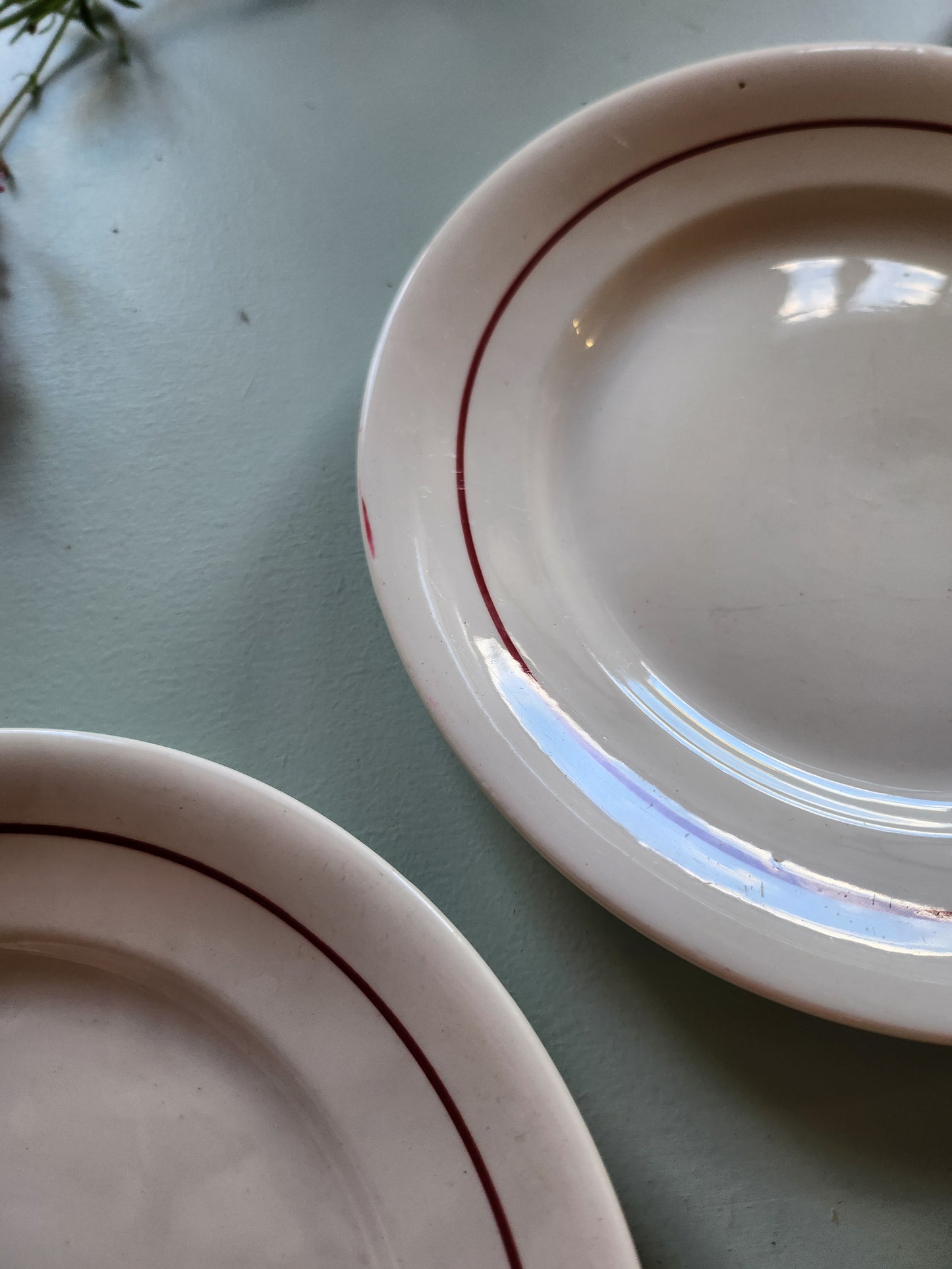 Assiettes creuses fleuries Sarreguemines lot de 2   Patine